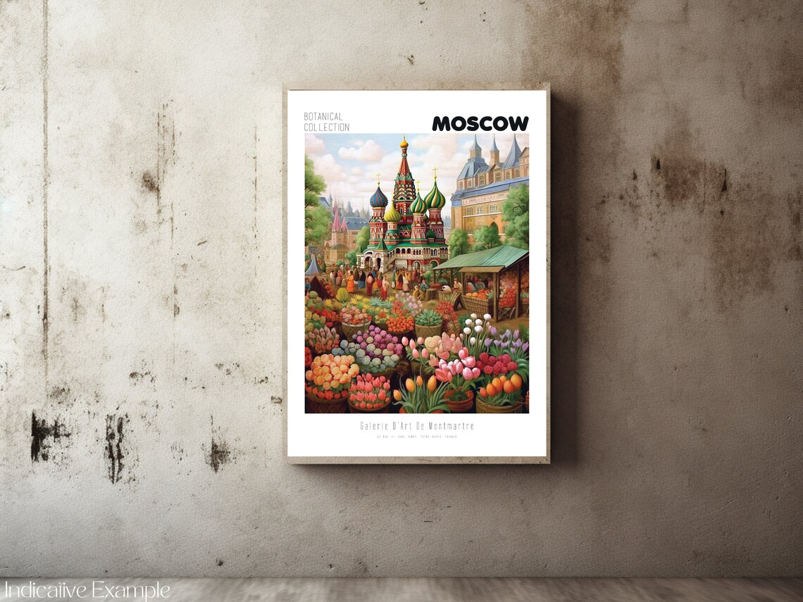 Moscow Botanical Collection Onion Dome Cathedral Market Art Poster - Image 2