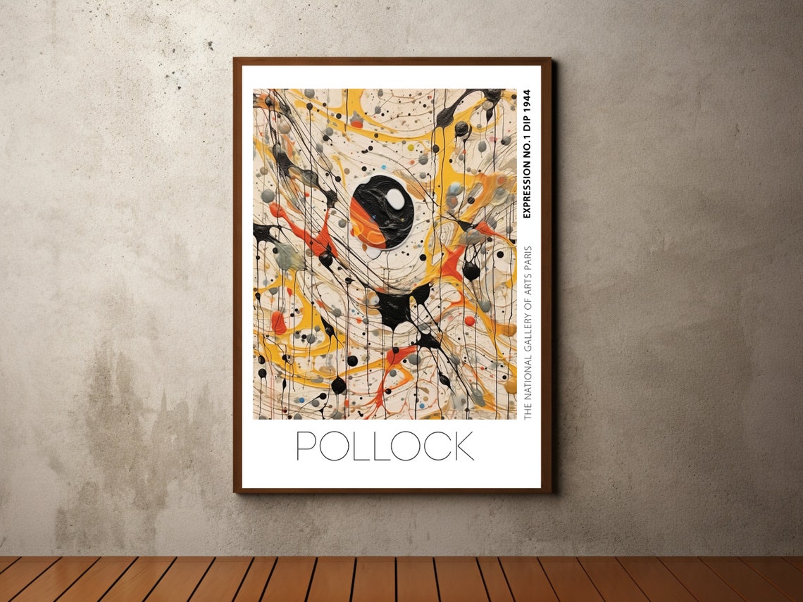 Pollock Expression No 1 Dip 1944 Golden Yellow Drip Painting Poster