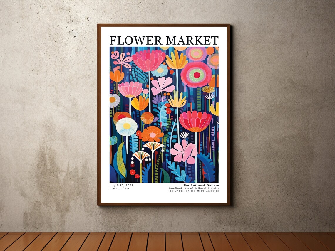 Flower Market Bold Floral Night Bloom National Gallery Art Poster