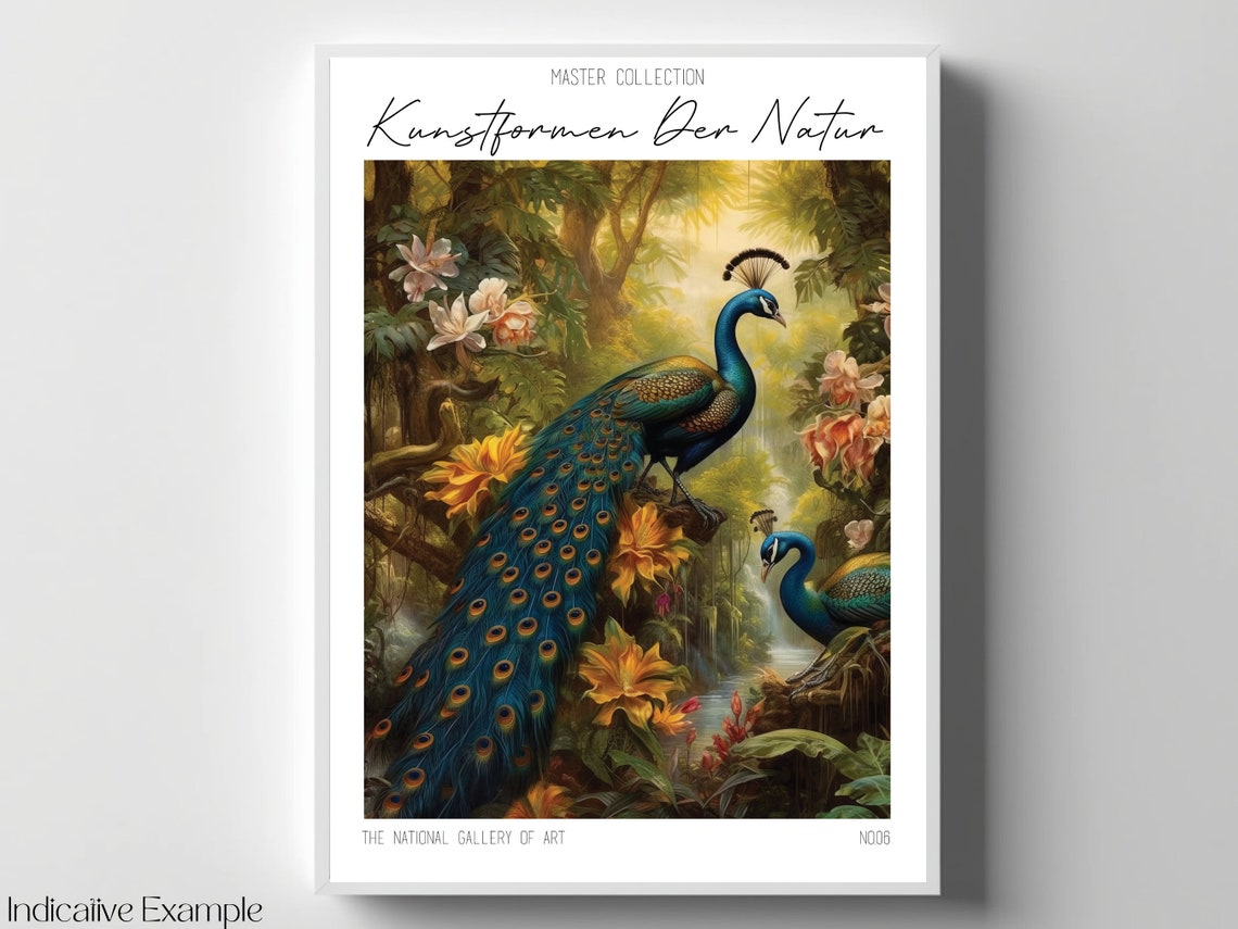 Kunstformen Der Natur Peacock Pair Tropical Lush Jungle Poster - Image 4