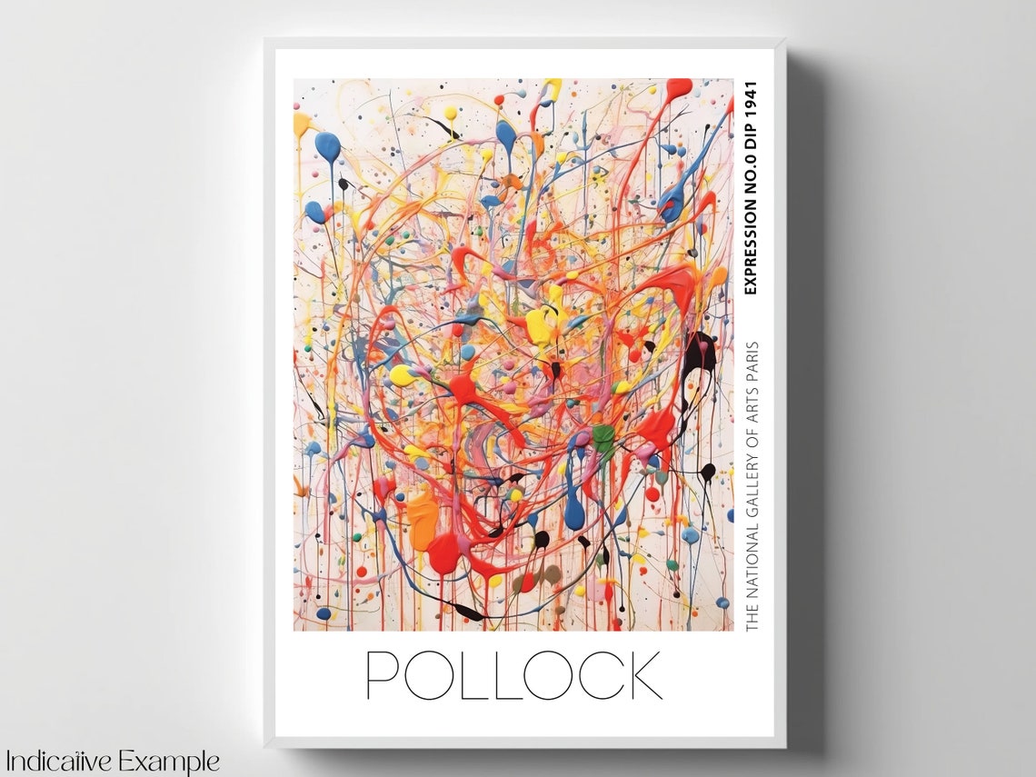 Pollock Expression No 0 Dip 1941 Thin Multicolor Drip Painting Poster - Image 4