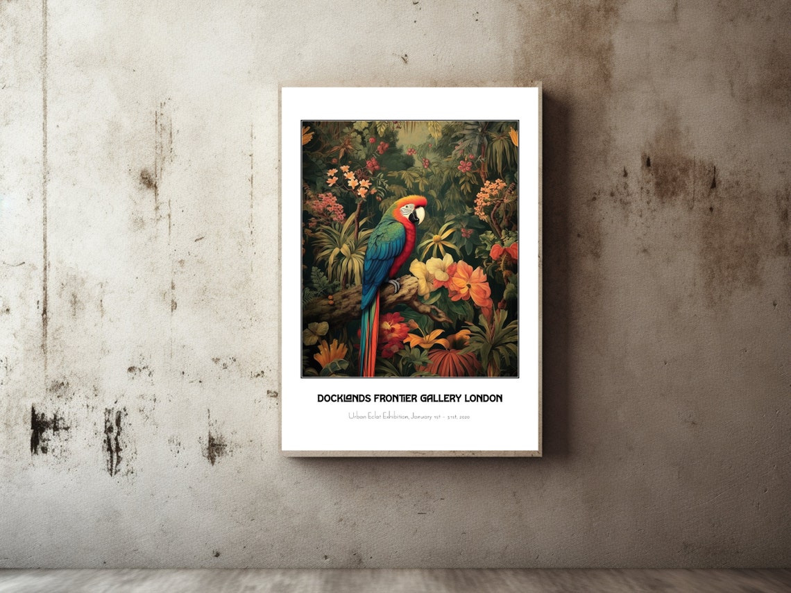 Scarlet Macaw Tropical Jungle Urban Echo London Gallery Poster - Image 2