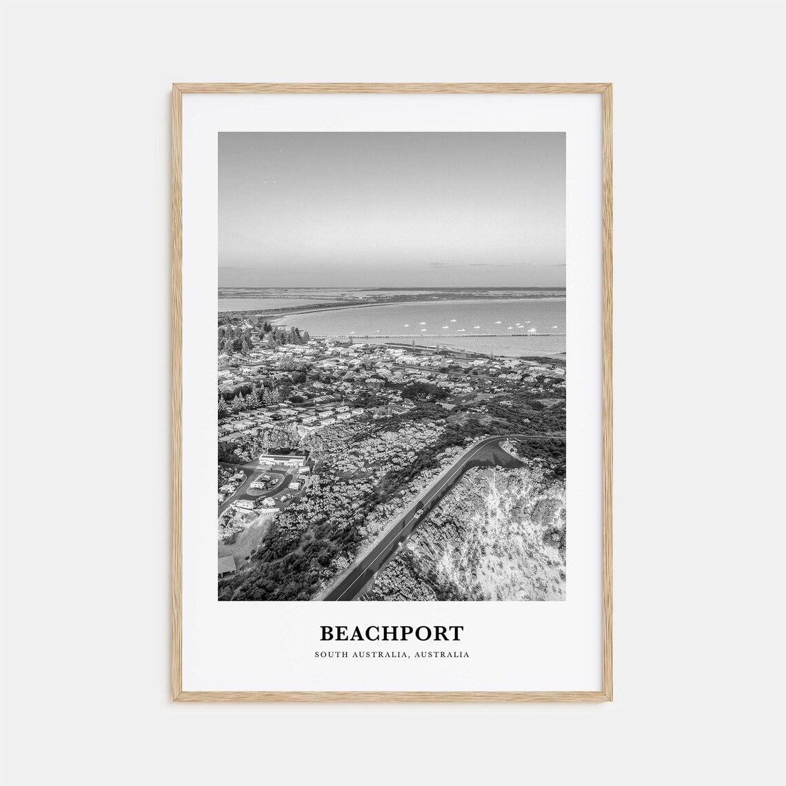 Beachport Australia Aerial View Of Coastal Town And Long Jetty Poster