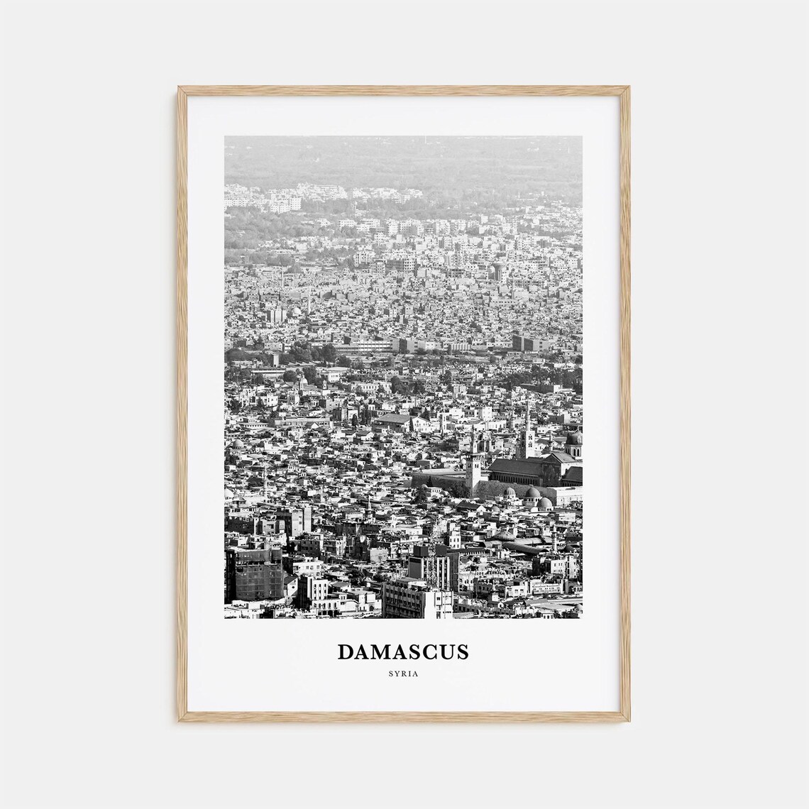 Damascus Syria Old City Aerial Panorama Historic View Poster