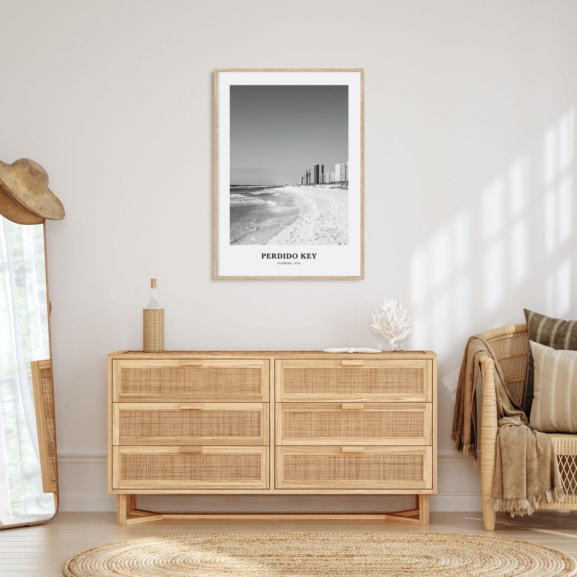 Perdido Key Florida Beach High-Rise Resorts Black and White Poster - Image 3
