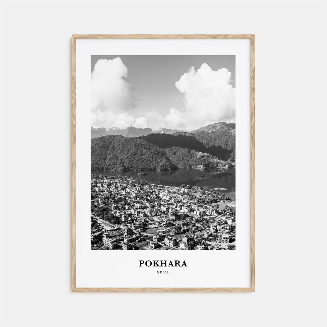 Pokhara Nepal Lakeside City By Phewa Lake And Hills View Poster