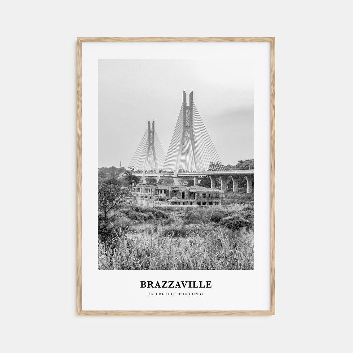 Brazzaville Cable-Stayed Bridge Republic of the Congo Poster