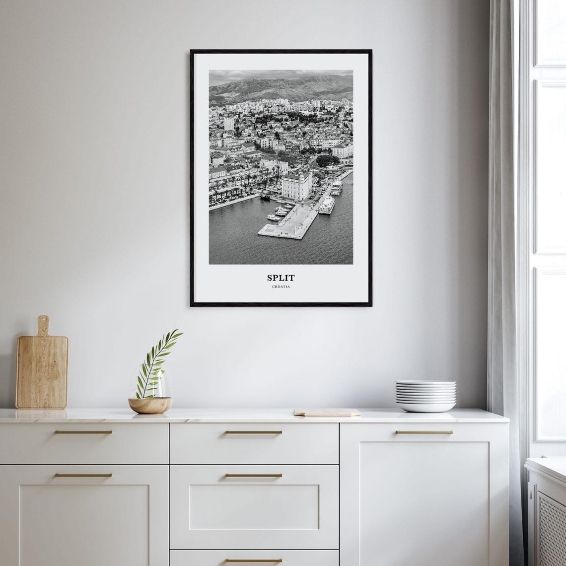 Split Croatia Harbor Waterfront Promenade Aerial Photo Poster - Image 2