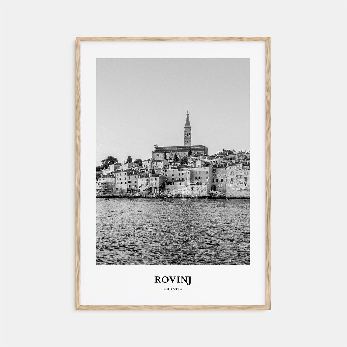 Rovinj Croatia Old Town and Bell Tower Rising From the Sea Poster