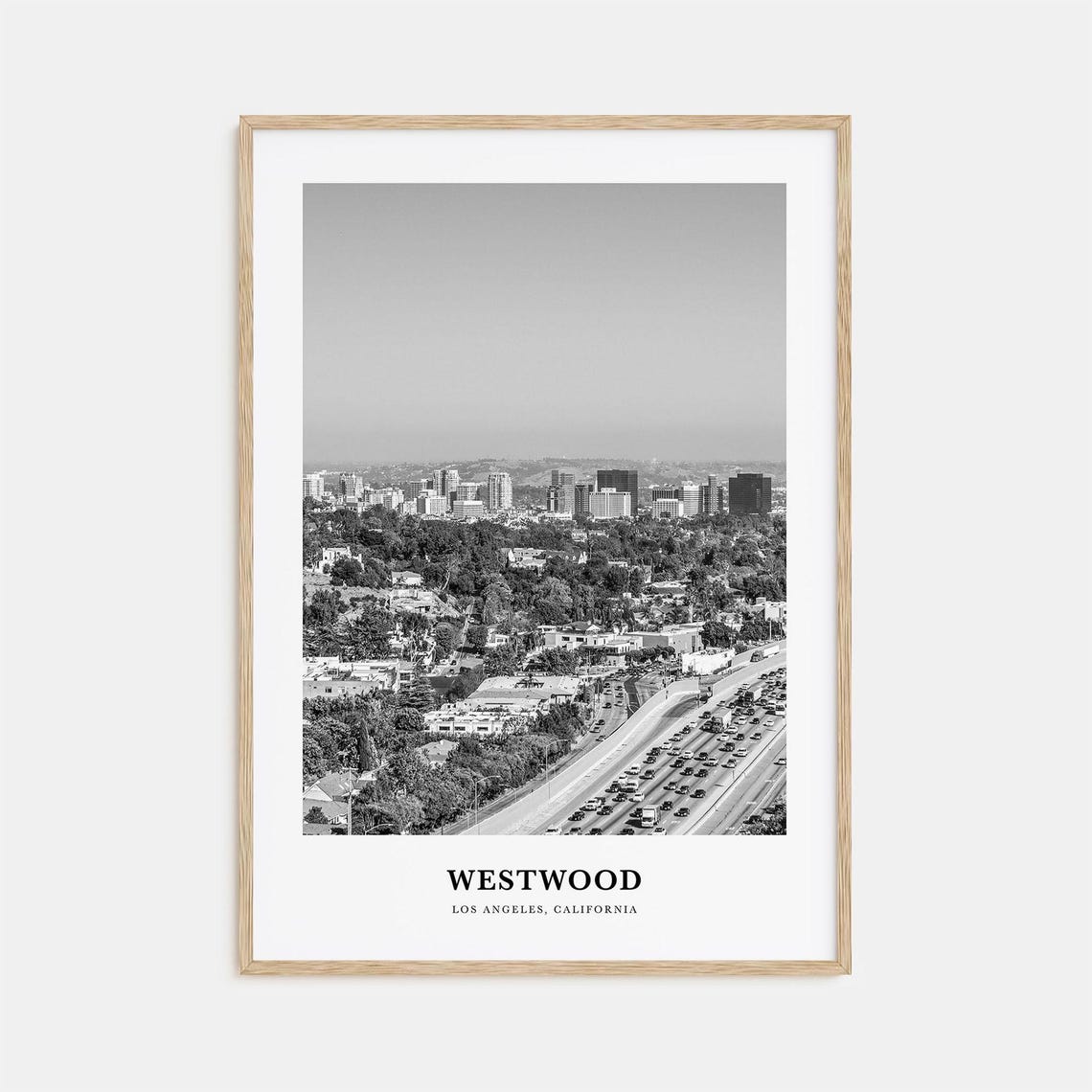 Westwood Los Angeles Skyline Freeway Cityscape California Poster