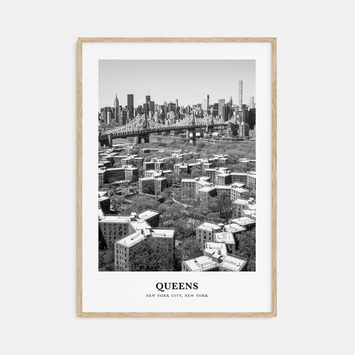 Queens New York City Manhattan Skyline Queensboro Bridge Poster