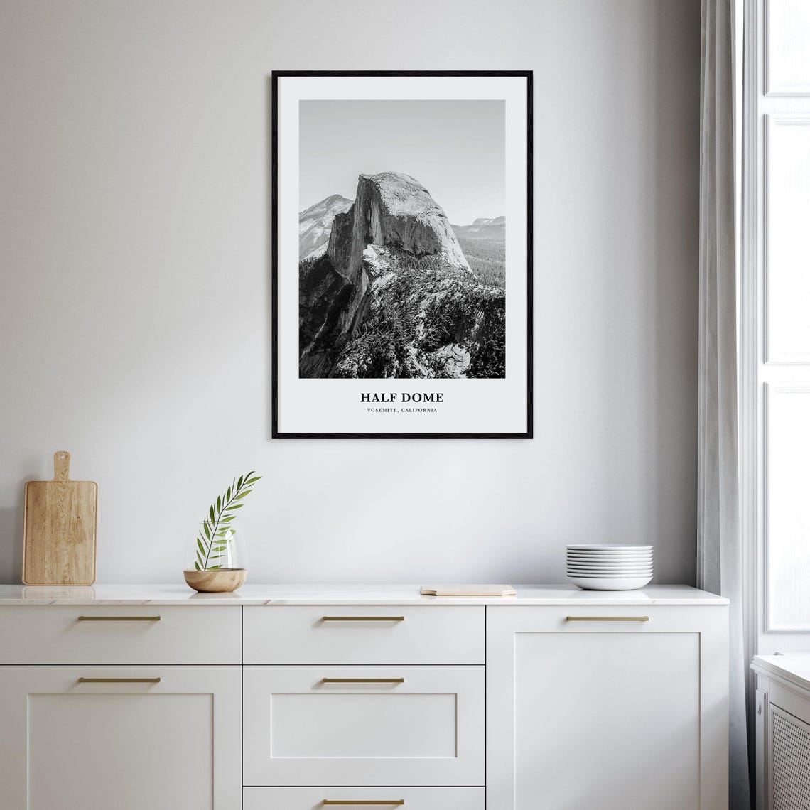 Half Dome Yosemite California Granite Peak Black White Poster - Image 2