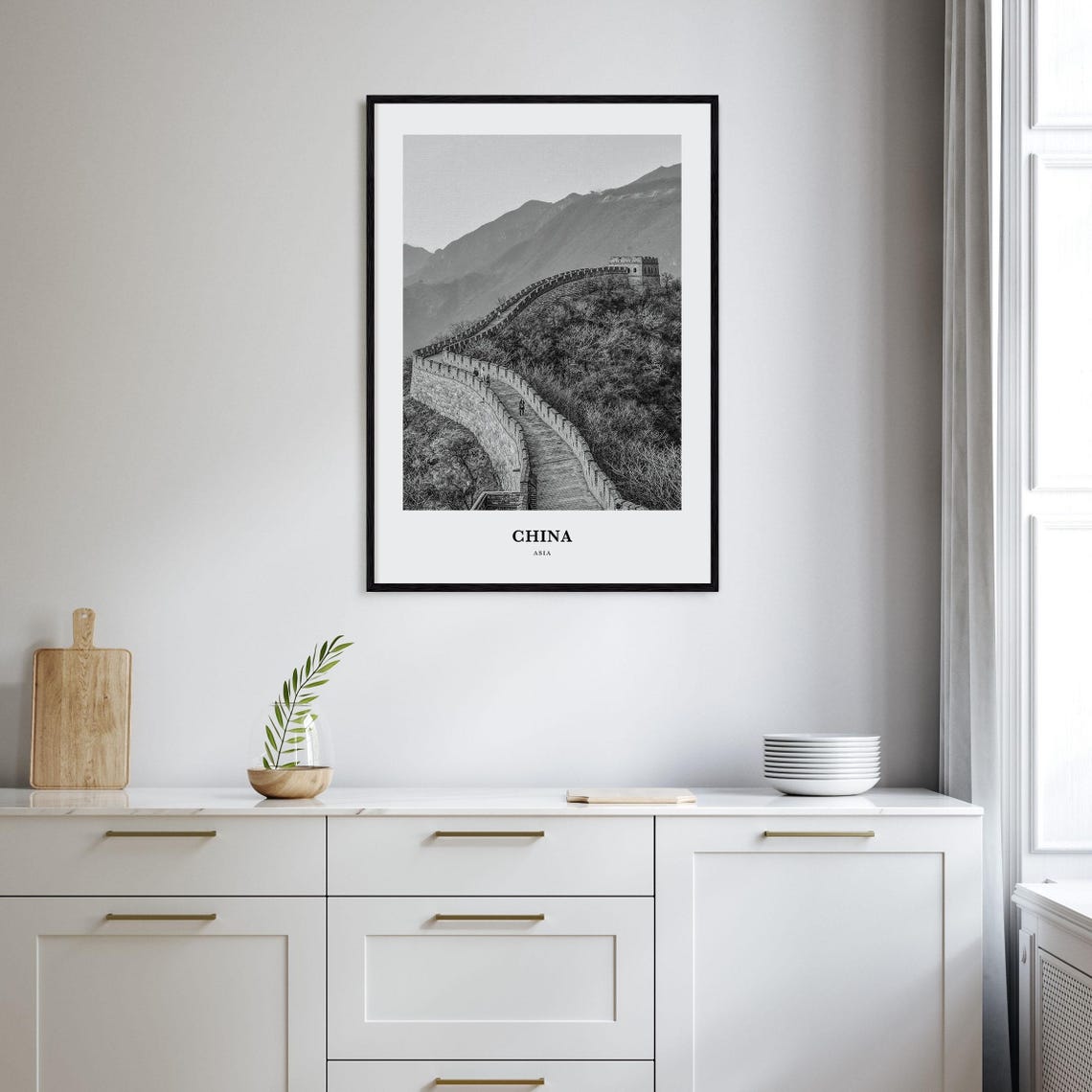 China Great Wall Winding Over Mountain Ridge Scenic View Poster - Image 2