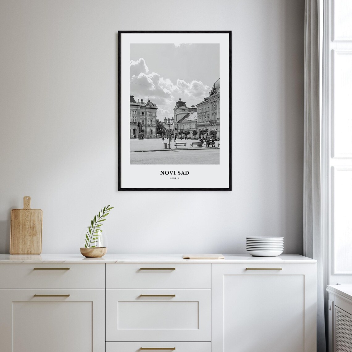 Novi Sad Serbia Old Town Square with Historic Buildings Photo Poster - Image 2