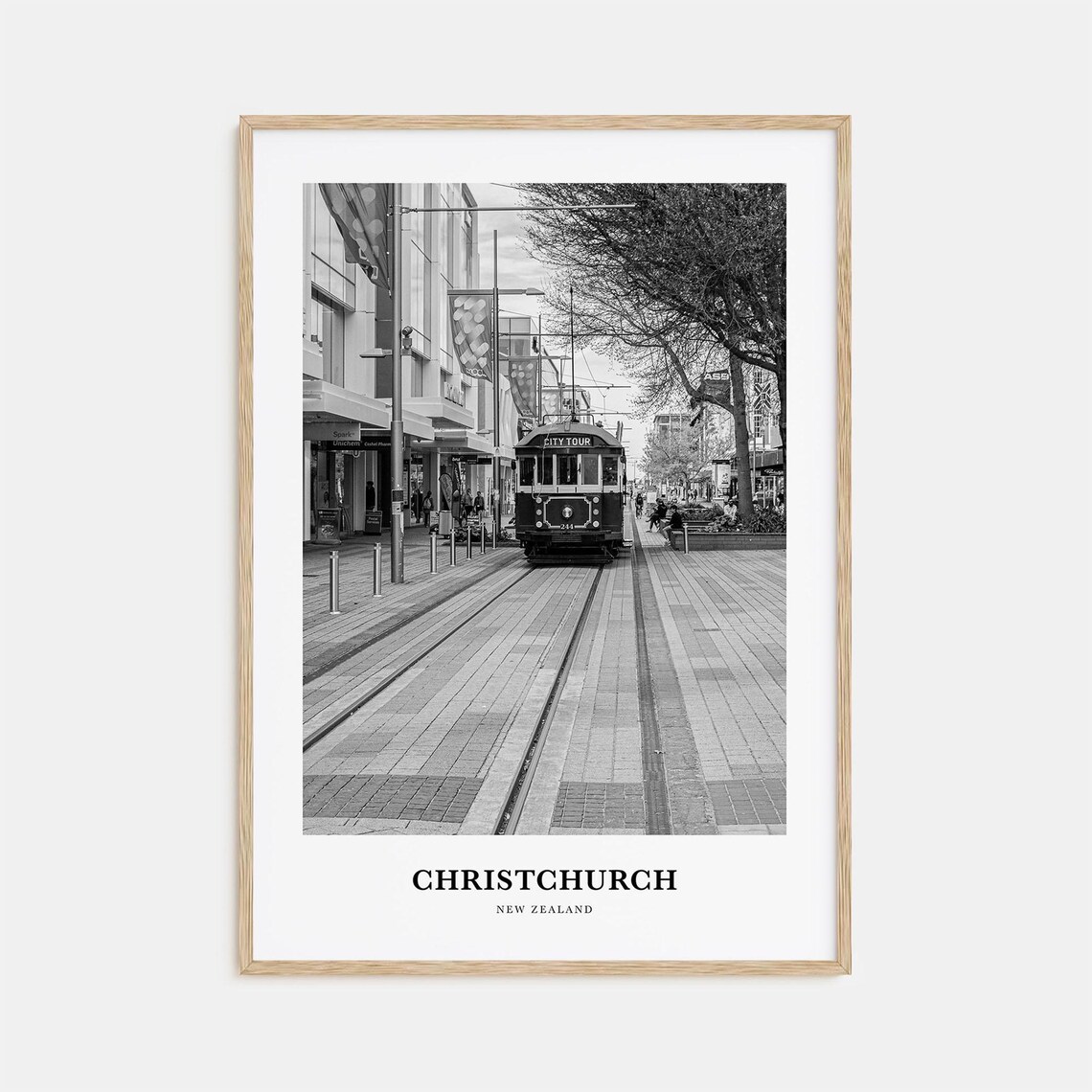 Christchurch New Zealand Historic City Tour Tram Street Poster