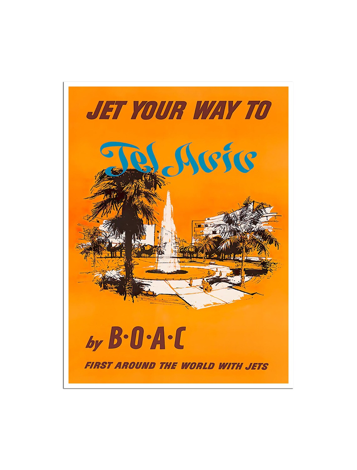 Tel Aviv Travel Poster, Israel Wall Decor