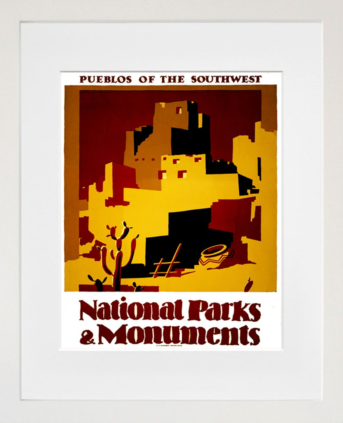 Pueblos Of The Southwest National Parks Monuments Vintage Poster