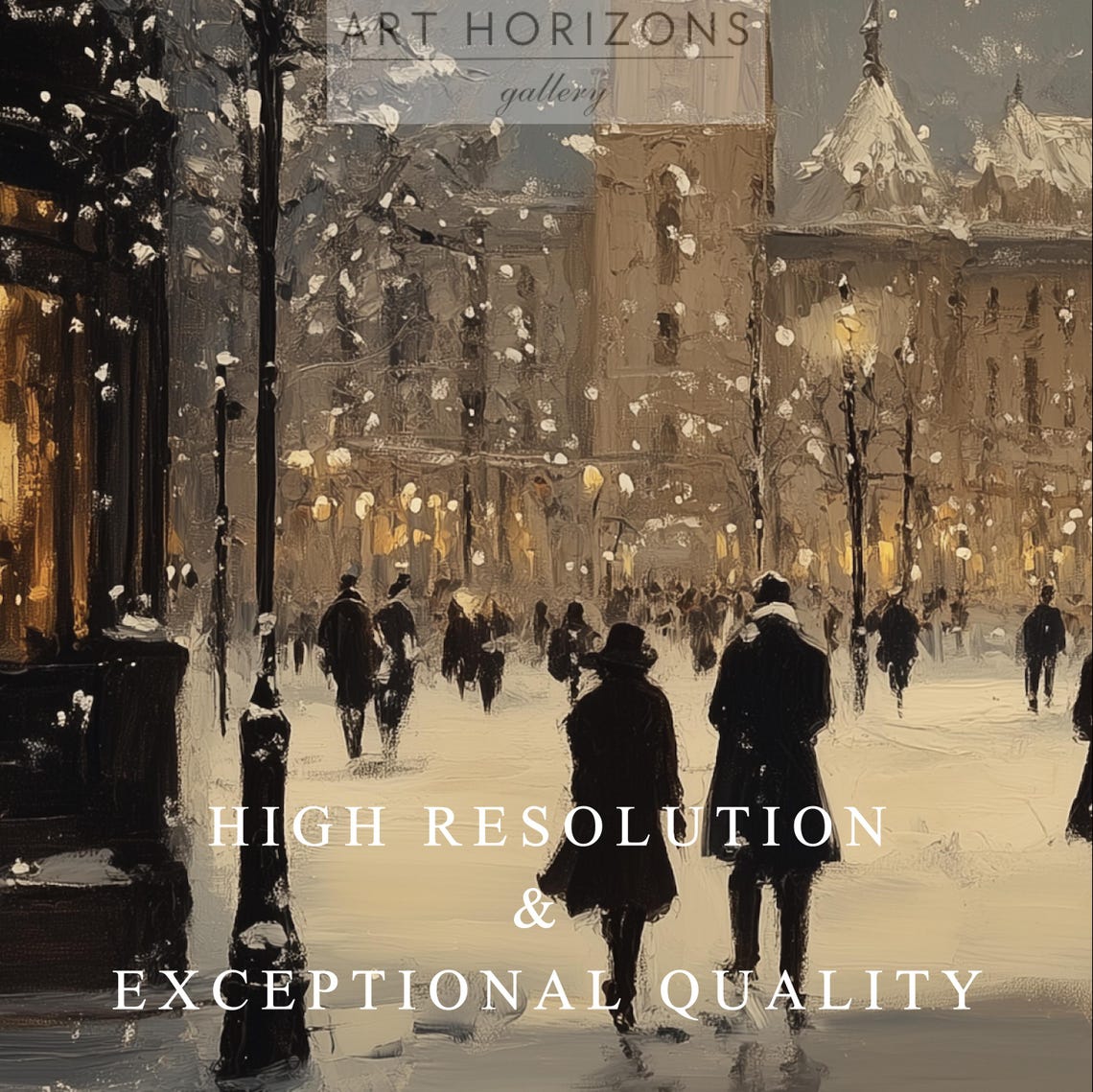 Vintage Winter Town Frame Tv Art Snowy Streets Oil Painting Holiday Home Decor Antique Snowy Village Artwork Art Tv51 - Image 3