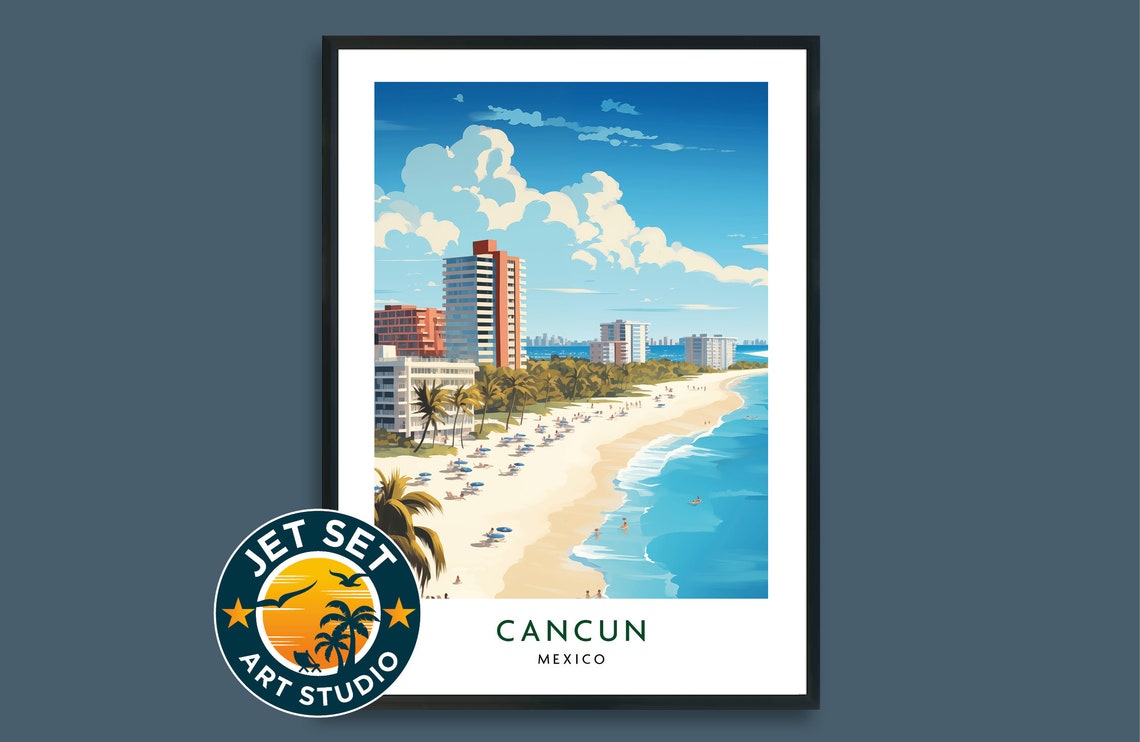 Mexico Tulum Beach Travel Print Poster Wall Art Framed Unframed Canvas Gift