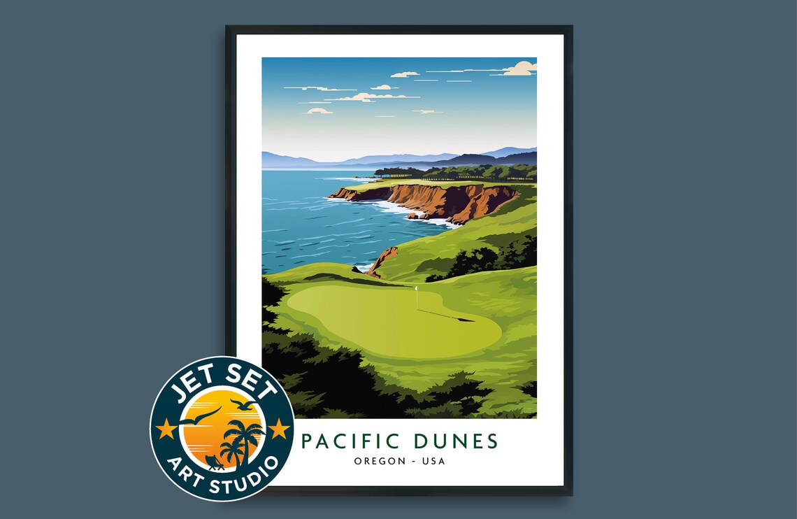 Pacific Dunes Golf Course Travel Poster Print