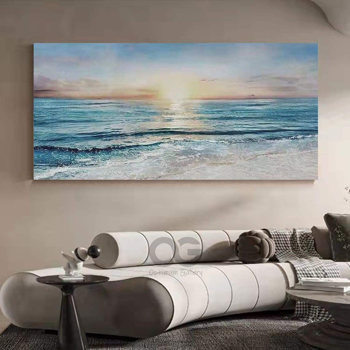 Abstract Ocean Sunset, Contemporary Seascape Art Print - Image 4