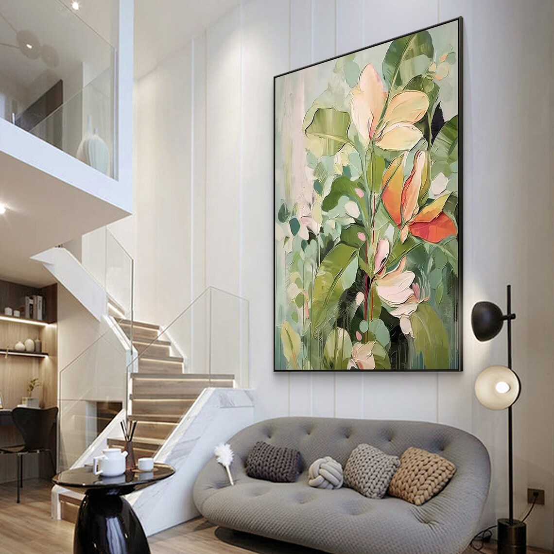 Original Flower 3D Textured Abstract Wall Art Print - Image 3