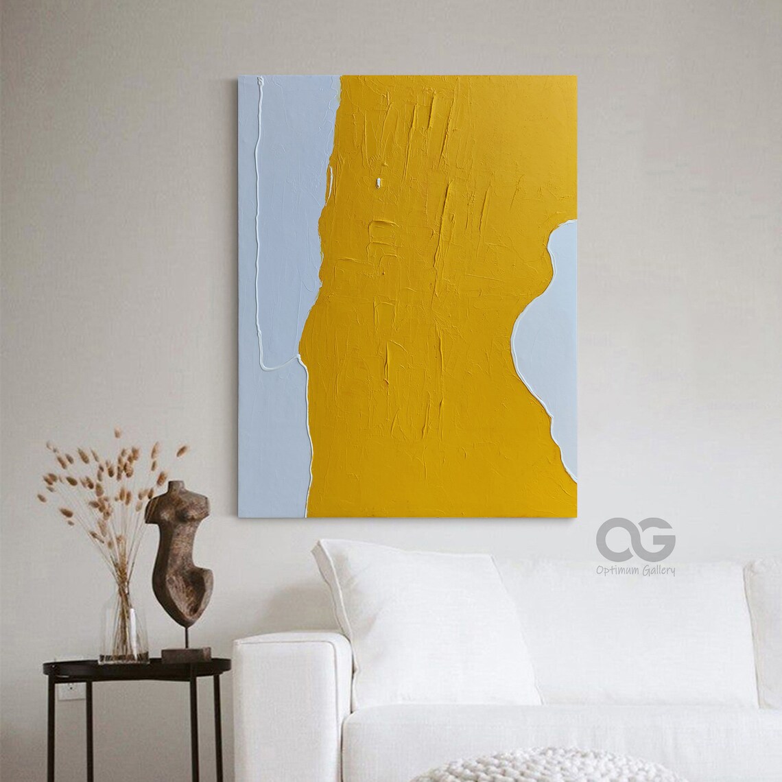 Minimalist Yellow Abstract Lady's Body Art Print - Image 4
