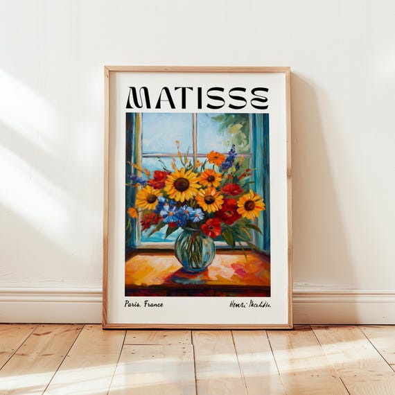Henri Matisse Flower Vase Print Colorful French Kitchen Art