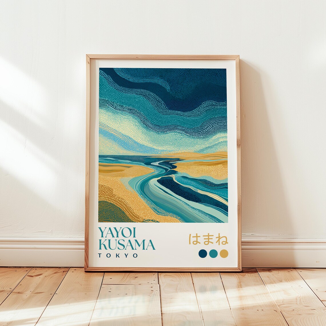 Yayoi Kusama Inspired Blue Ocean Art Print