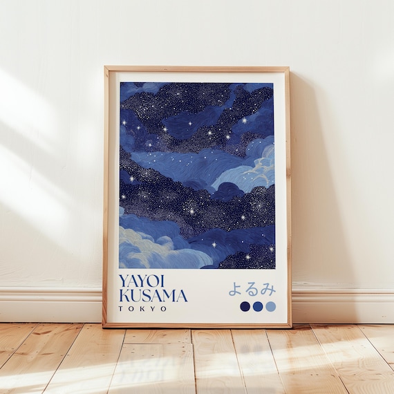 Yayoi Kusama Inspired Starry Night Poster
