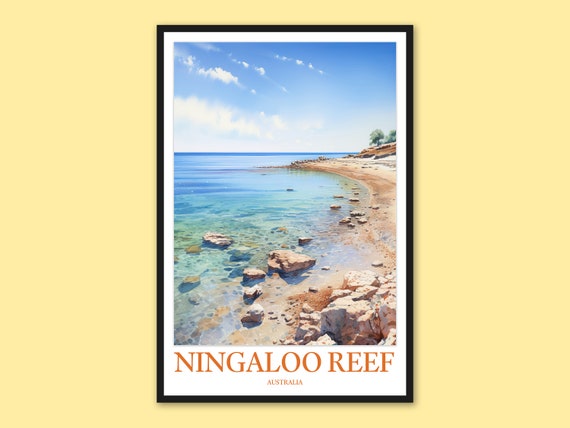 Ningaloo Reef Travel Poster Australian Coastal Wall Art