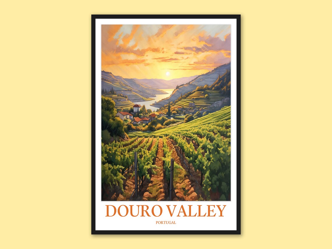 Douro Valley Vineyard Travel Poster, Portugal