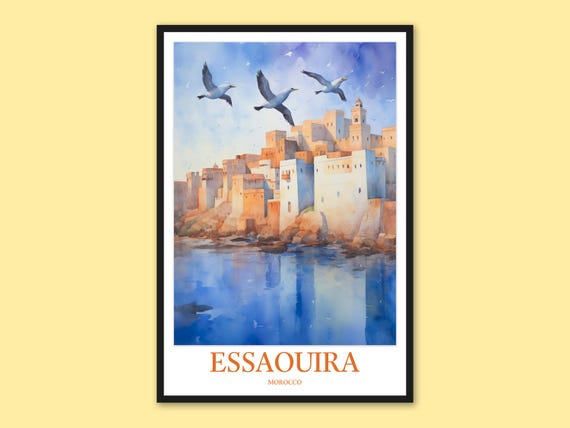 Essaouira Morocco Travel Poster Coastal Wall Art