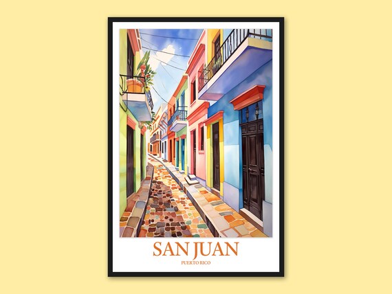 San Juan Travel Print Colorful Puerto Rico Wall Art