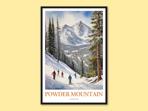 Powder Mountain Ski Print Utah Travel Wall Art