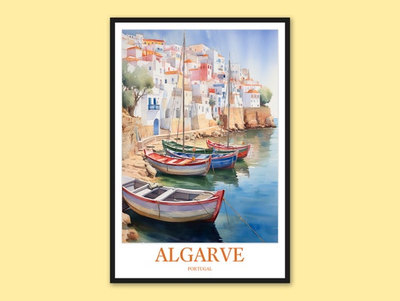 Algarve Portugal Print Fishing Village Coastal Art