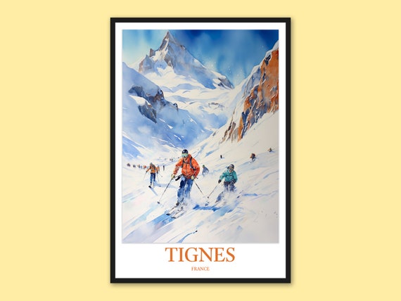 Tignes Ski Print French Alps Travel Poster
