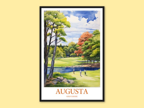 Augusta Golf Course Travel Poster Framed Wall Art
