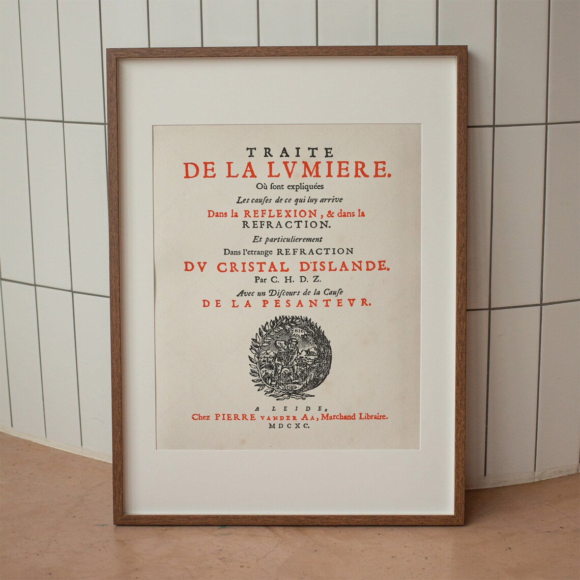 Christiaan Huygens Traite De La Lumiere 1690 Title Page Science Poster - Image 4