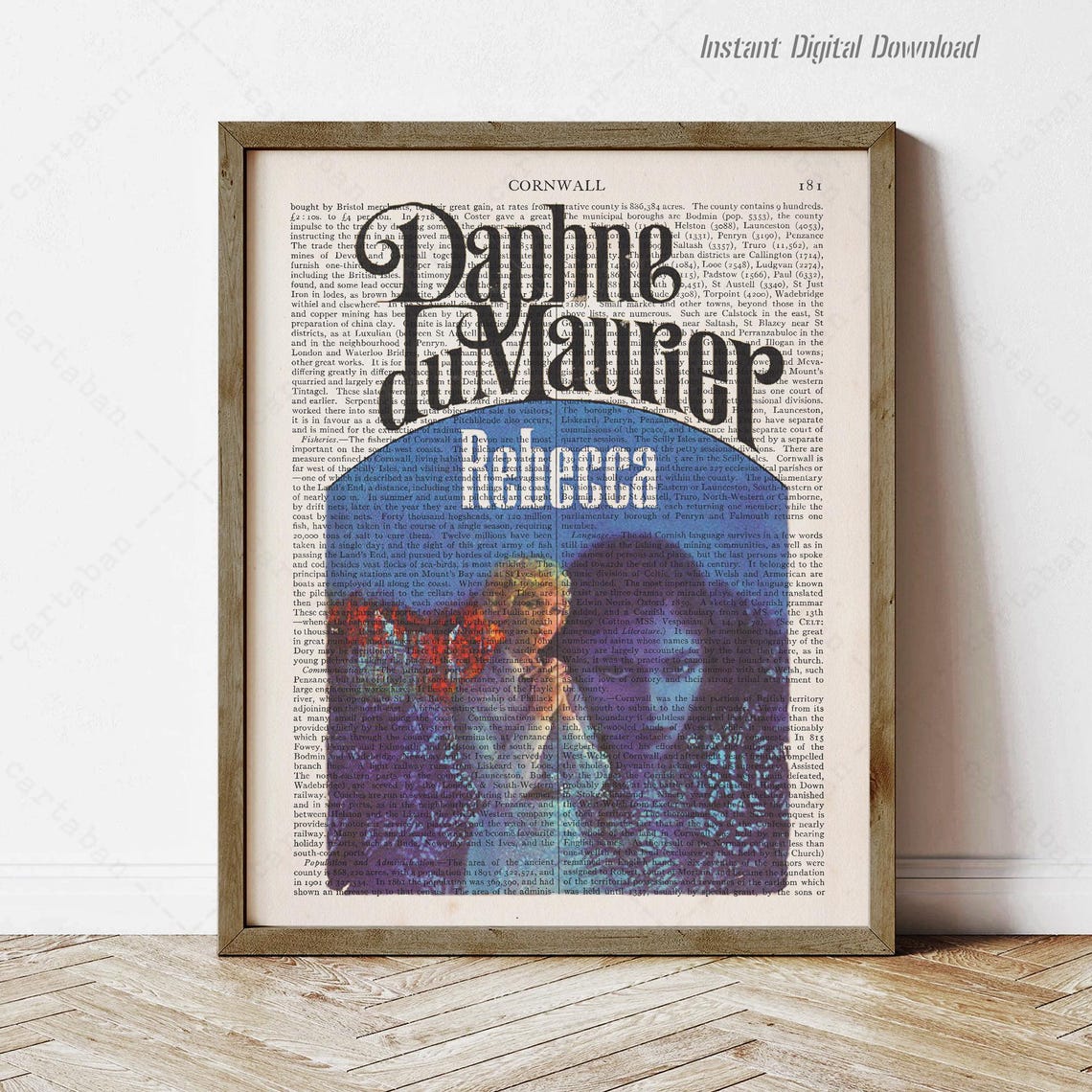 Daphne du Maurier Rebecca Gothic Dictionary Page Literary Art Poster