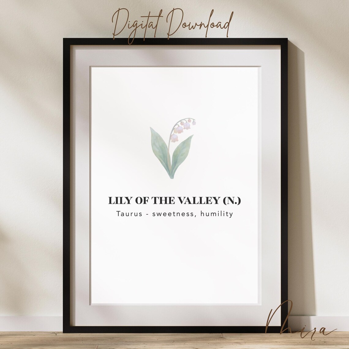 Lily Of The Valley Birth Flower Taurus Zodiac Minimalist Poster