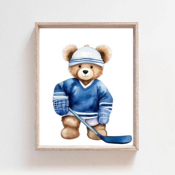 Hockey Nursery Decor, Sports Kids Room Art Print