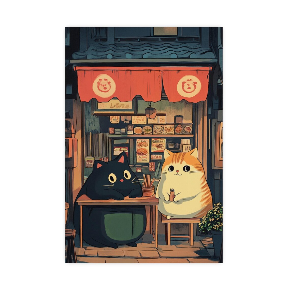 Whimsical Cat Restaurant Posters, Ghibli-Inspired - Image 4