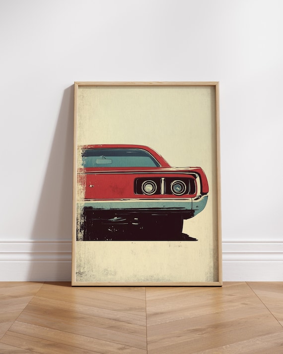 Vintage Car Poster Art Retro Wall Decor Automotive Gift Classic Print Man Cave Decoration Garage