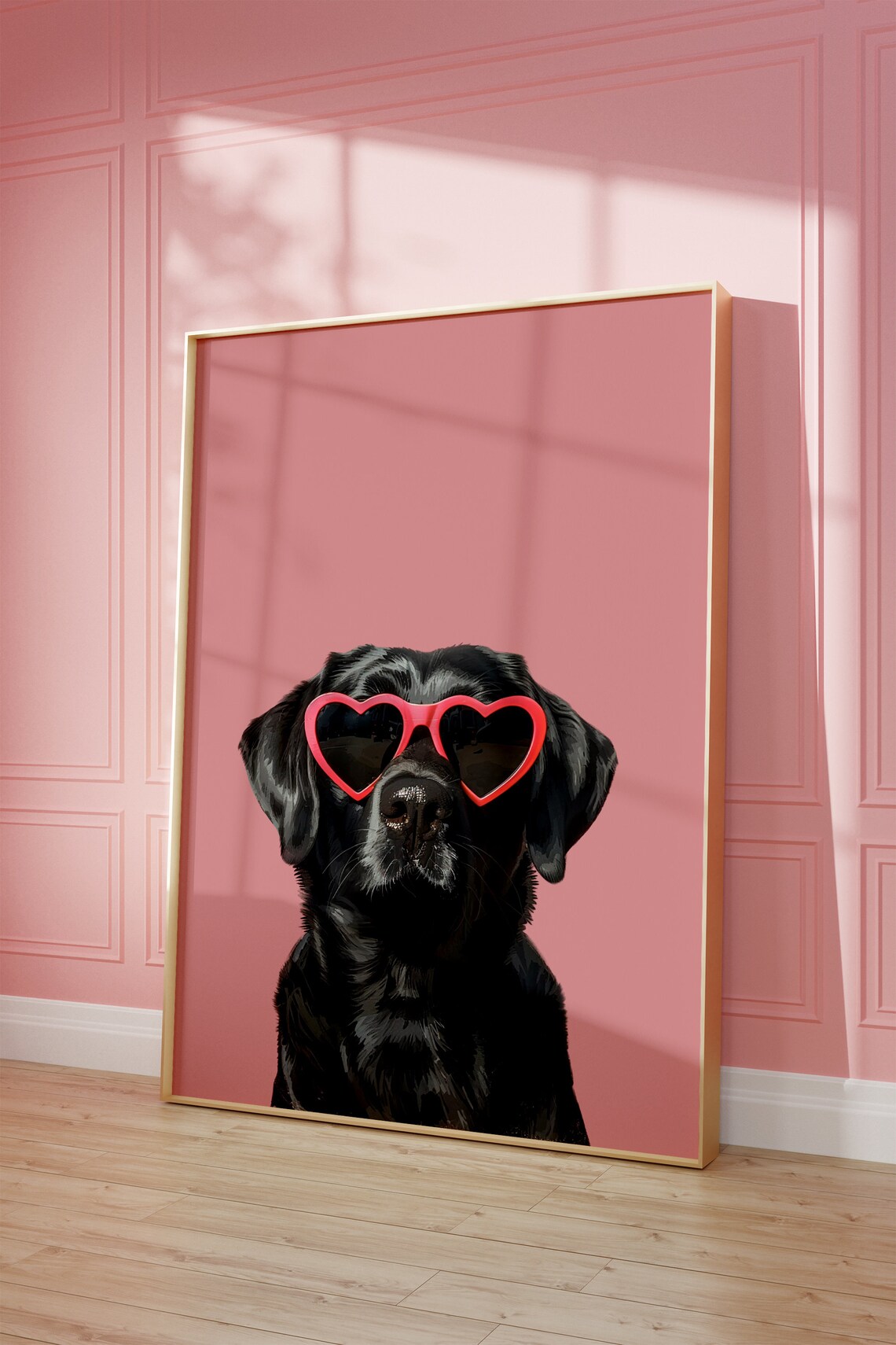 Pink Labrador Funky Preppy Dog Print, Kids Room - Image 2