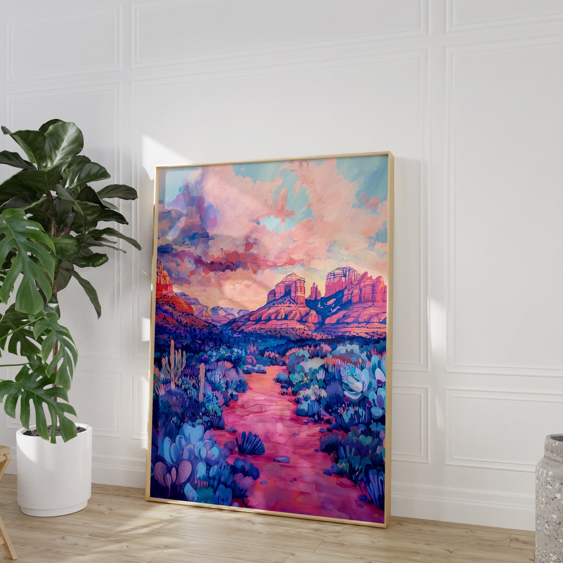 Sedona Arizona Pink Desert Red Rock Canyon Sunset Landscape Poster - Image 2