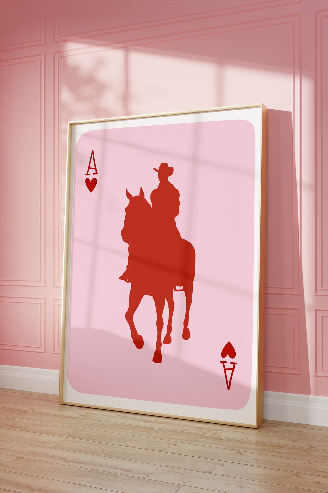 Cowboy Playing Card Vintage Cowboy Rodeo Cowboy Western Print Cowgirl Western Aesthetic Western Decor Preppy Pink Art - Image 2