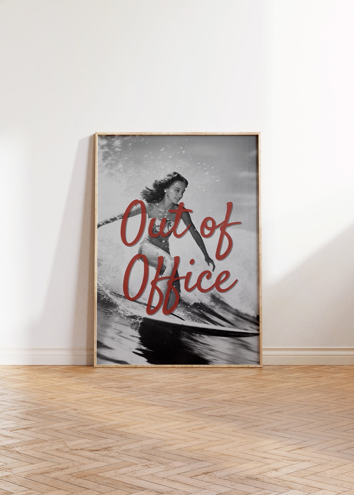 Out Of Office Surfing Vintage Wall Art Print Wall Art Vintage Aesthetic Coastal Cowgirl Art Vintage Bar Cart Dorm Retro Wall Art - Image 2