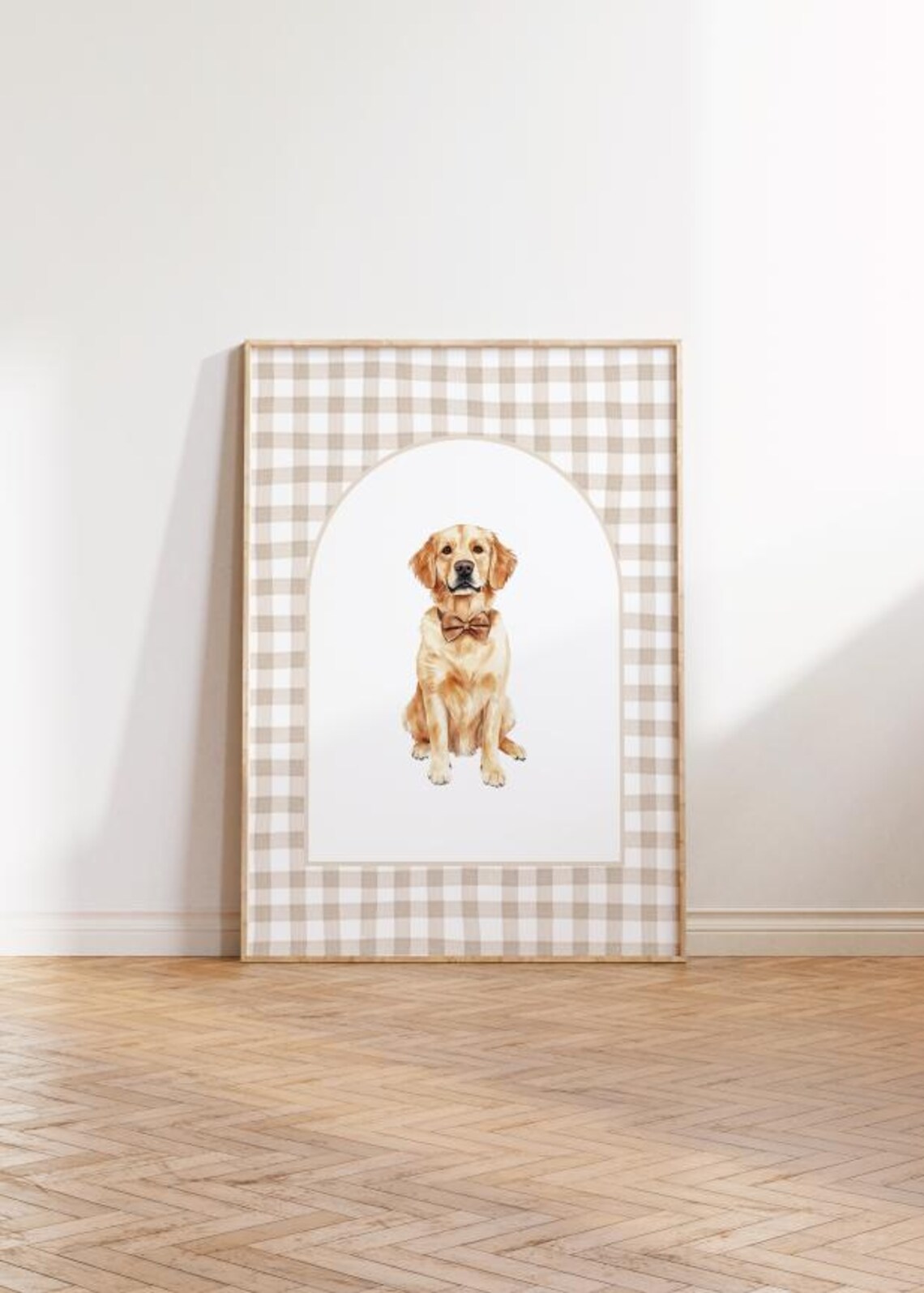 Golden Retriever Nursery Print Neutral Dog Art