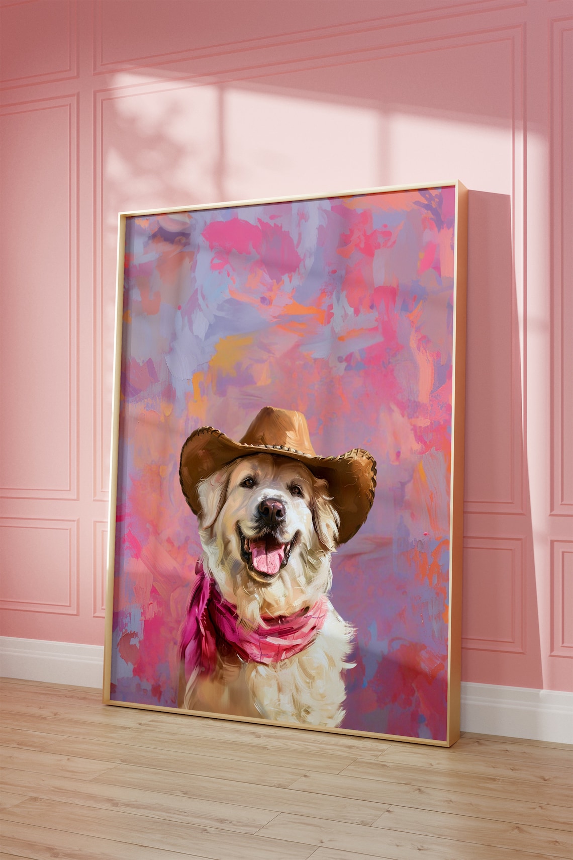 Dog Cowgirl Hat Print, Vintage Western Wall Art - Image 2